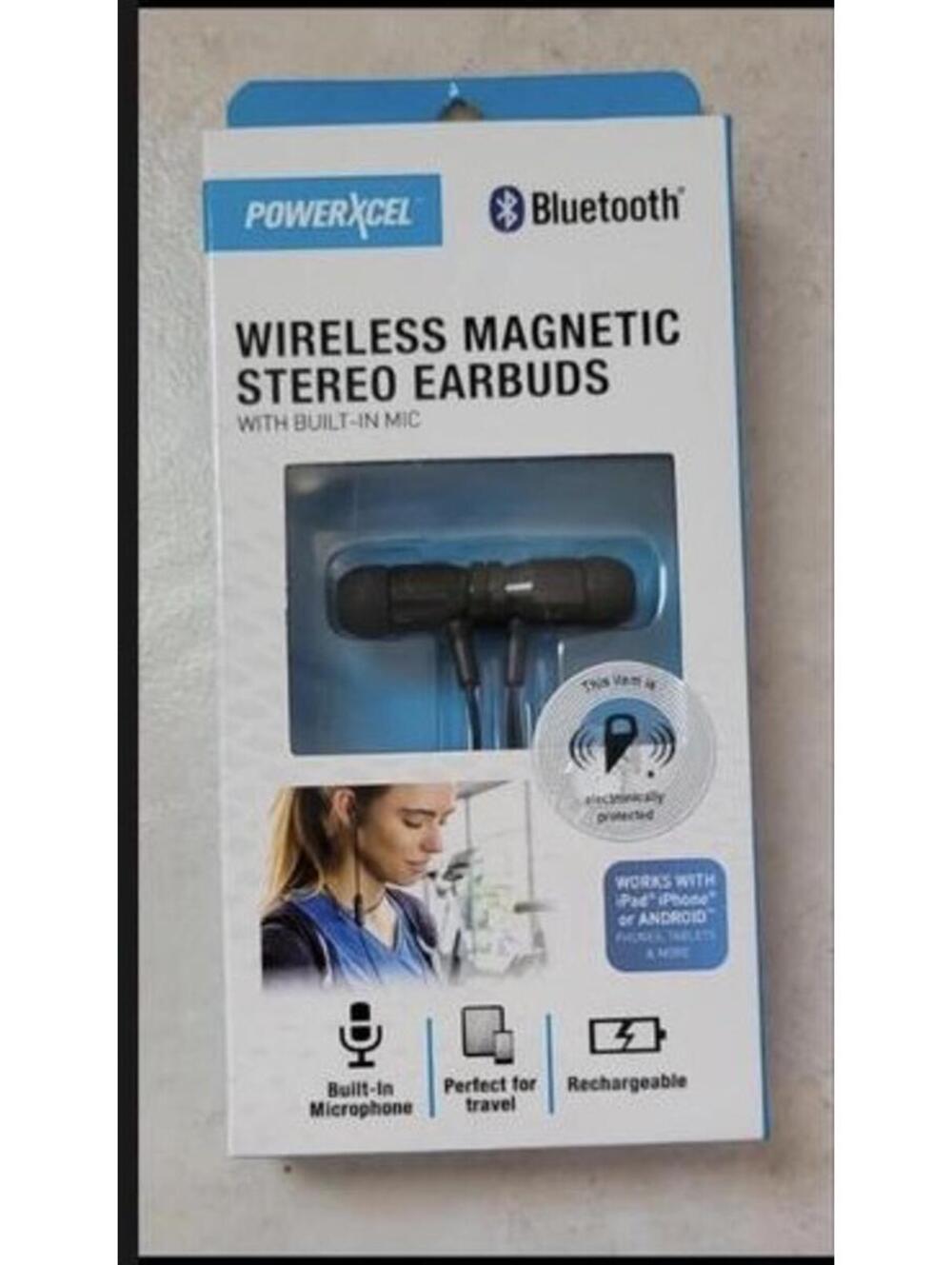 Powerxcel Wireless Magnetic Stereo Earbuds Bluetooth Rechargeable